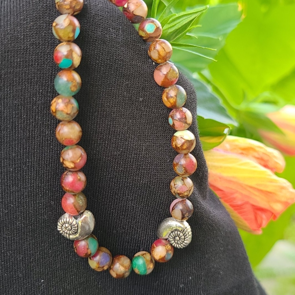 Boho beachy beaded bracelet.